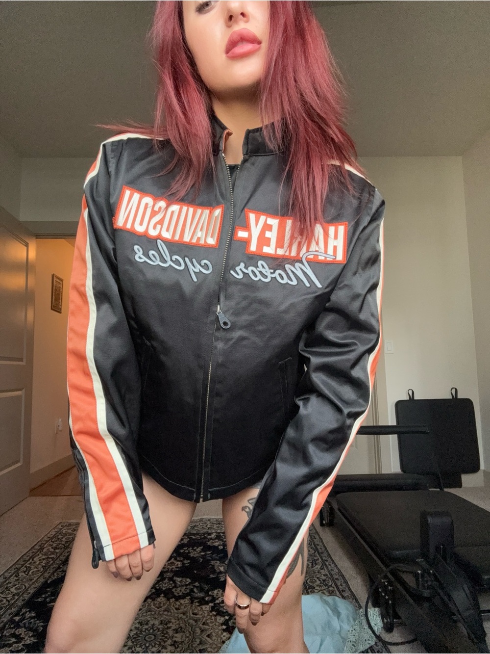 Harley-Davidson Women's Black & Orange Racer Jacket